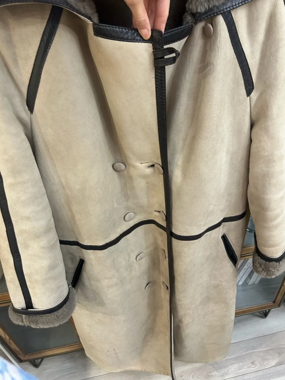 Vintage Genuine Leather Sheepskin Long Coat - Picture 8 of 16